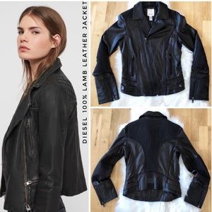 ✨DIESEL 100% Lamb Leather Moto Jacket✨